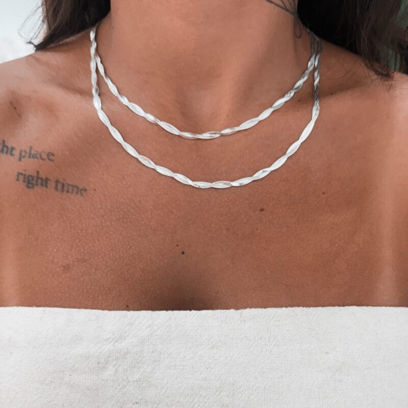 Colar Lamina Trançada