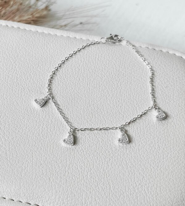 Pulseira Corações Cravejados