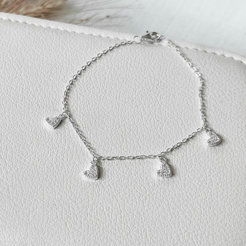 Pulseira Corações Cravejados