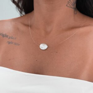Colar Nylon Perola Barroca Oval