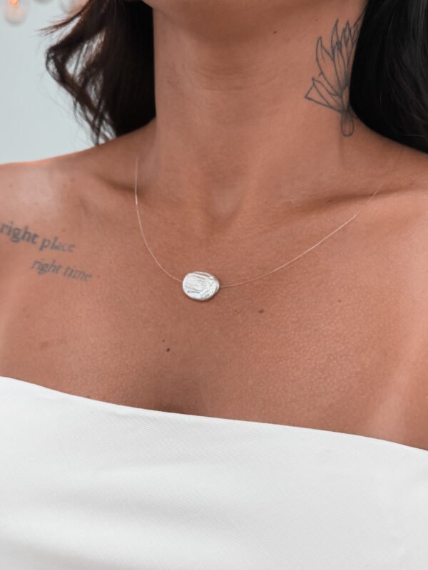 Colar Nylon Perola Barroca Oval