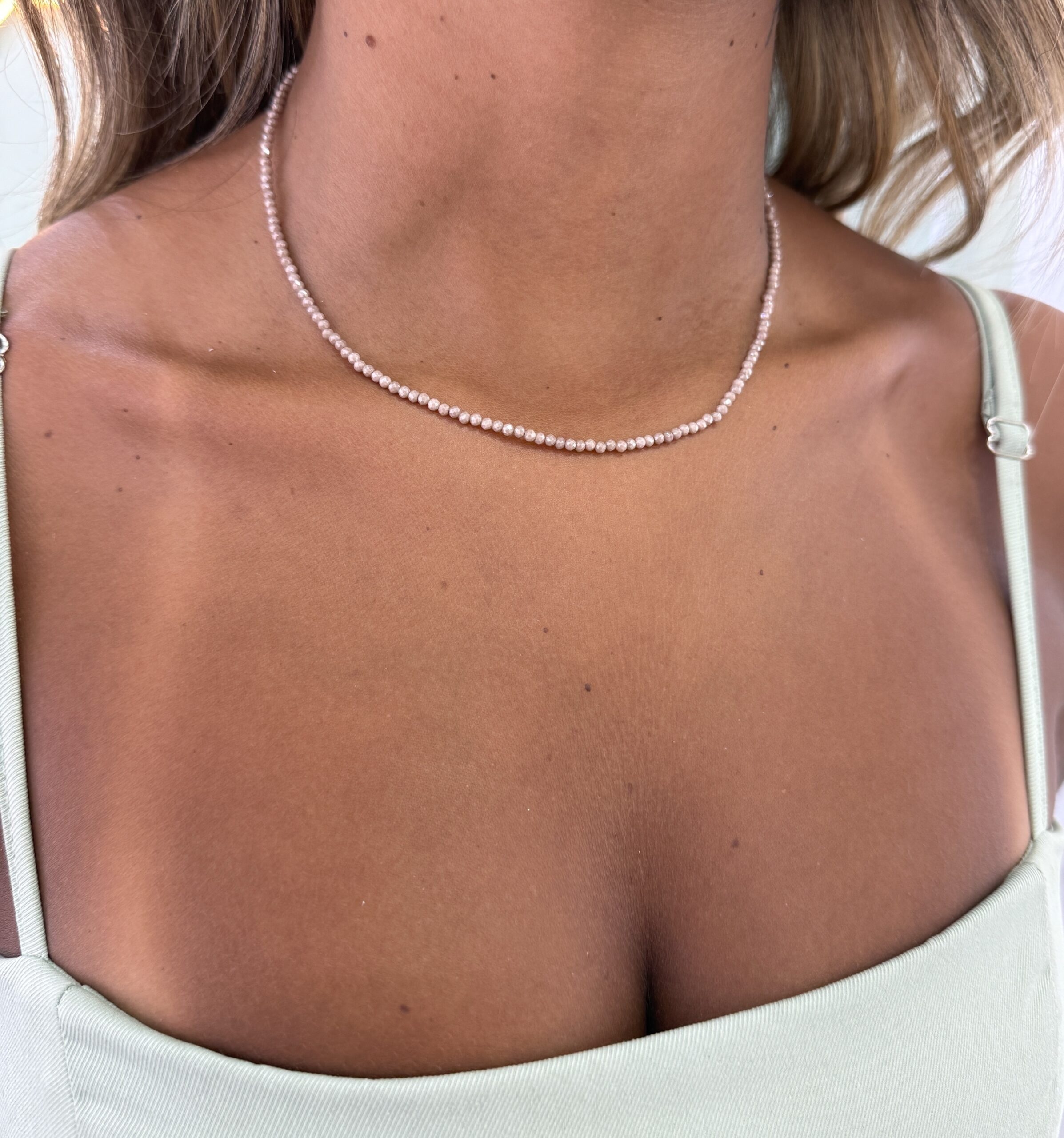 Colar Zircônia Bege