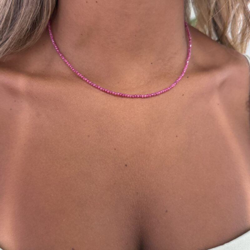 Colar Zircônia Rosa