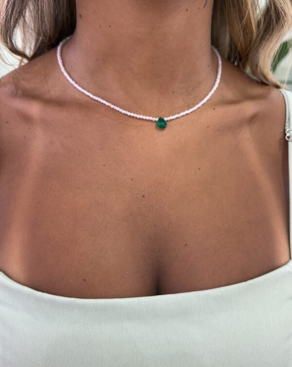Colar Zircônia com Gota Esmeralda - Imagem 3