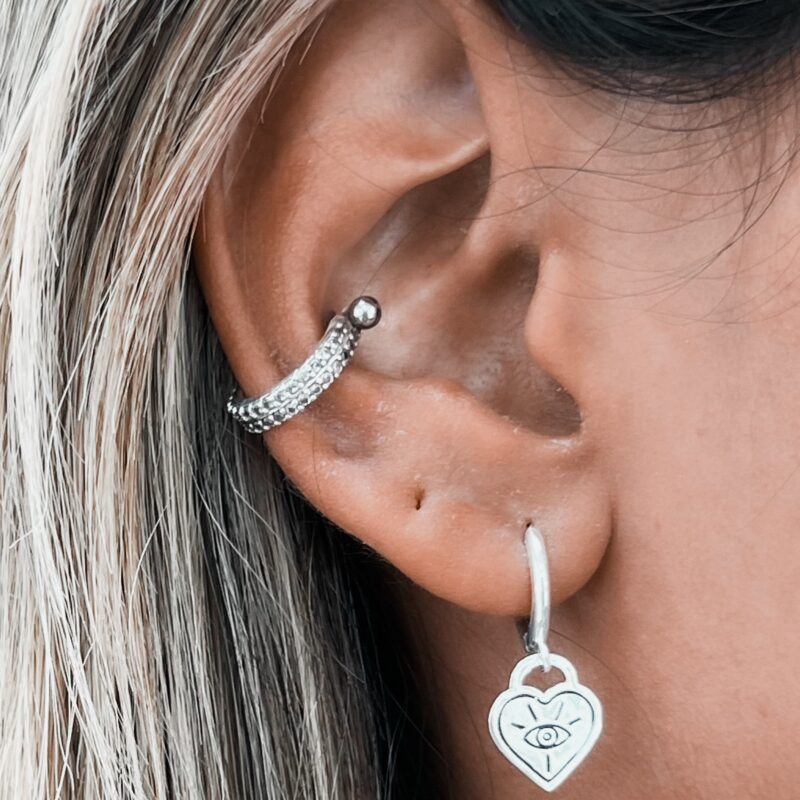 Argola Coração Olho Grego