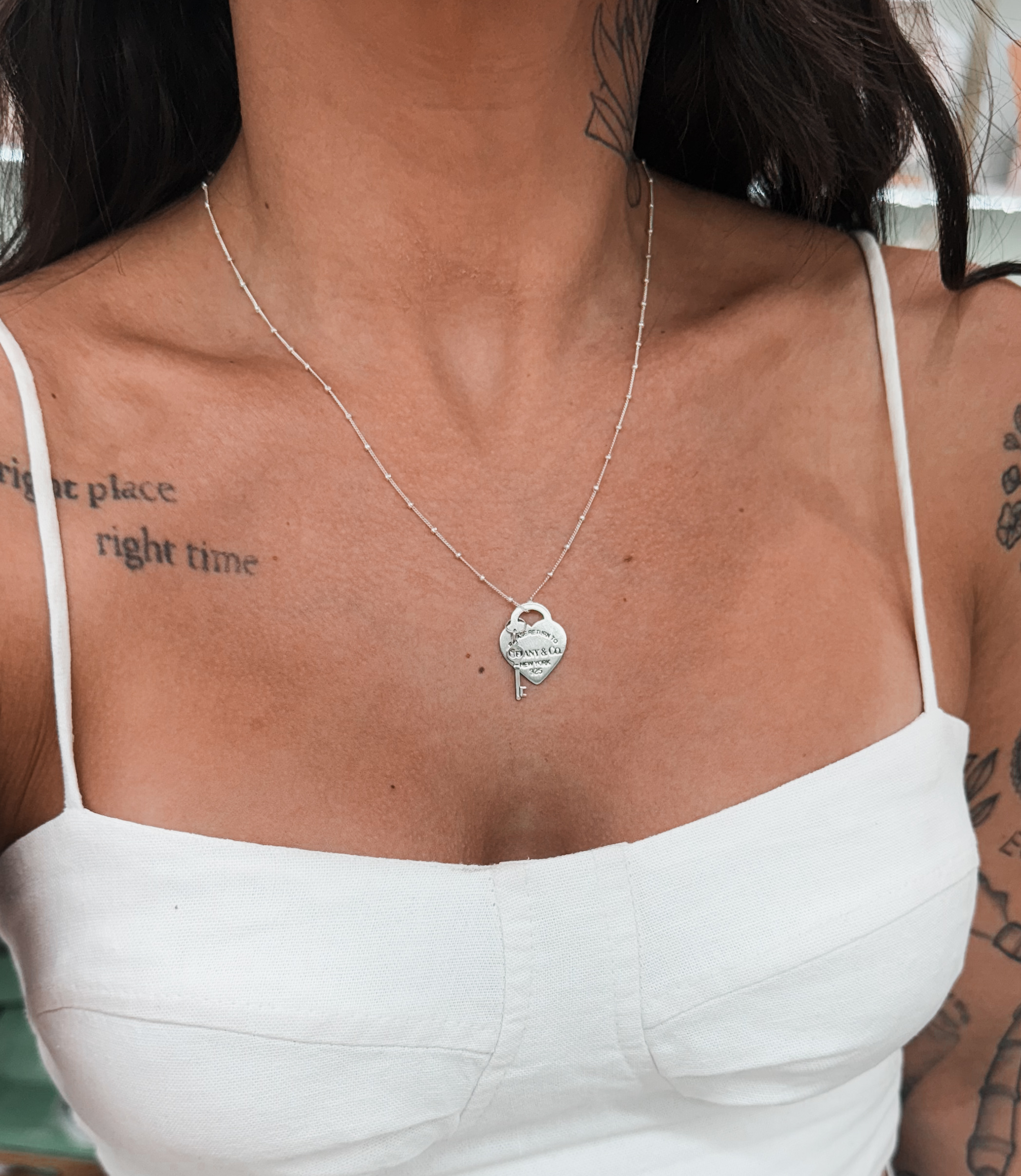 Colar Insp. Coração com Chave