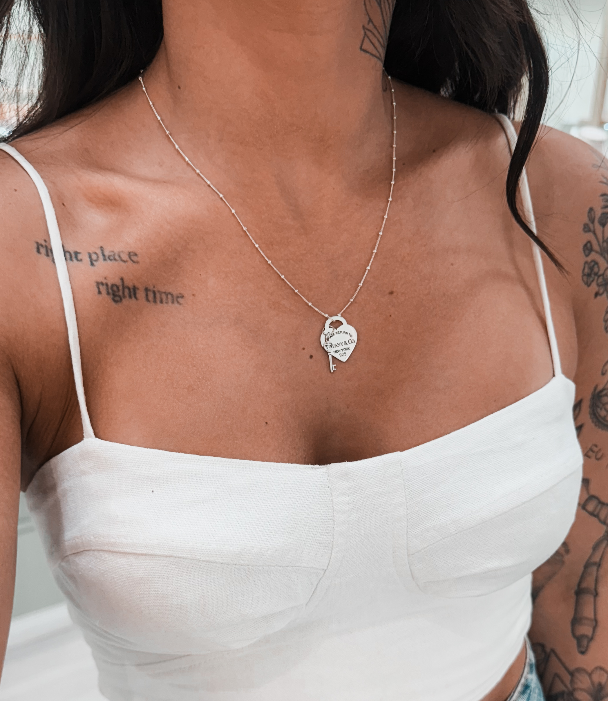 Colar Insp. Coração com Chave - Imagem 2