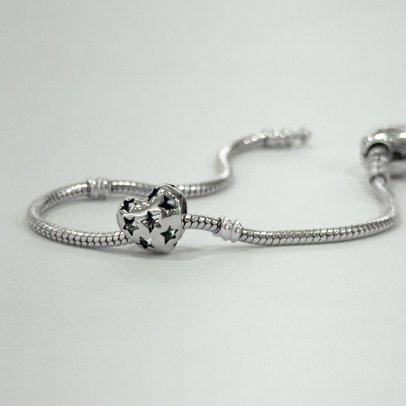 Berloque Coração Estrelinhas