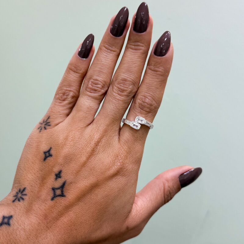 Anel Brilhos Retangular