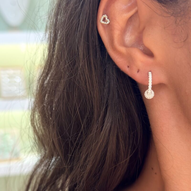 Argola Bolinha Cravejada