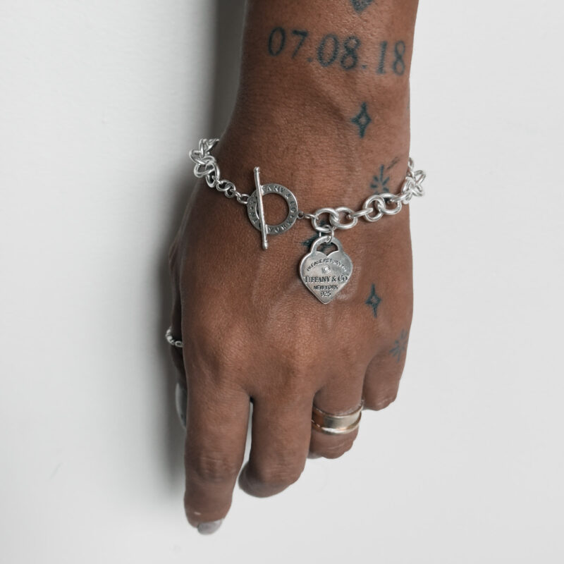 Pulseira Insp Tif Elos com Coração Cravejado