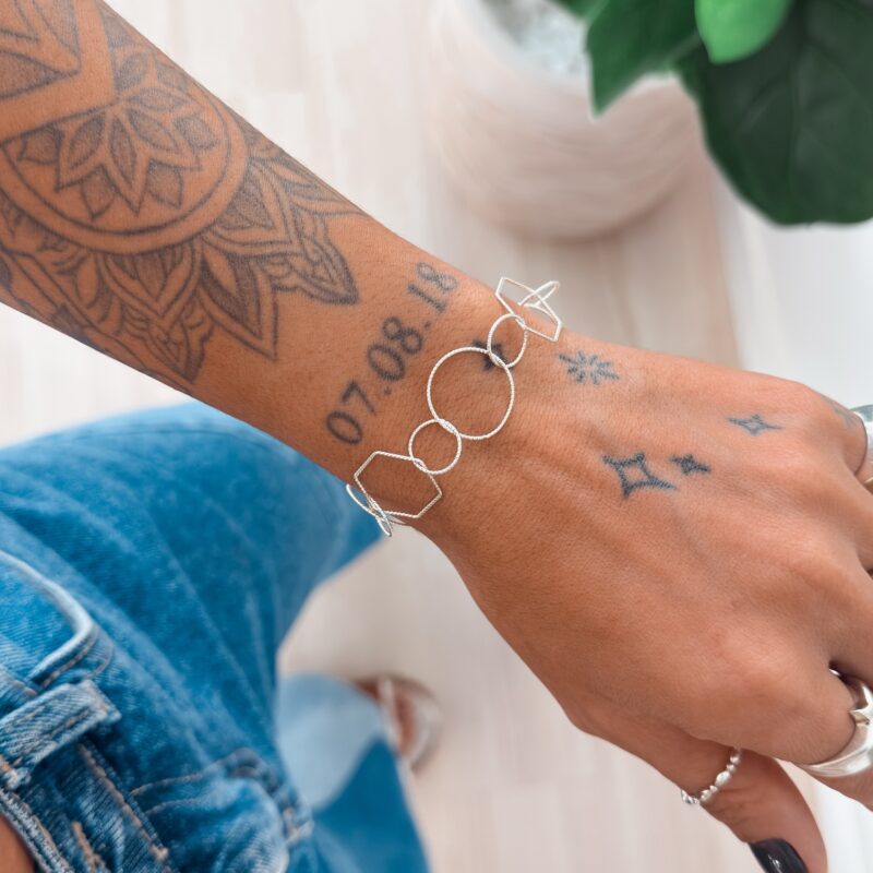 Pulseira Elos Geométricos Diamantados