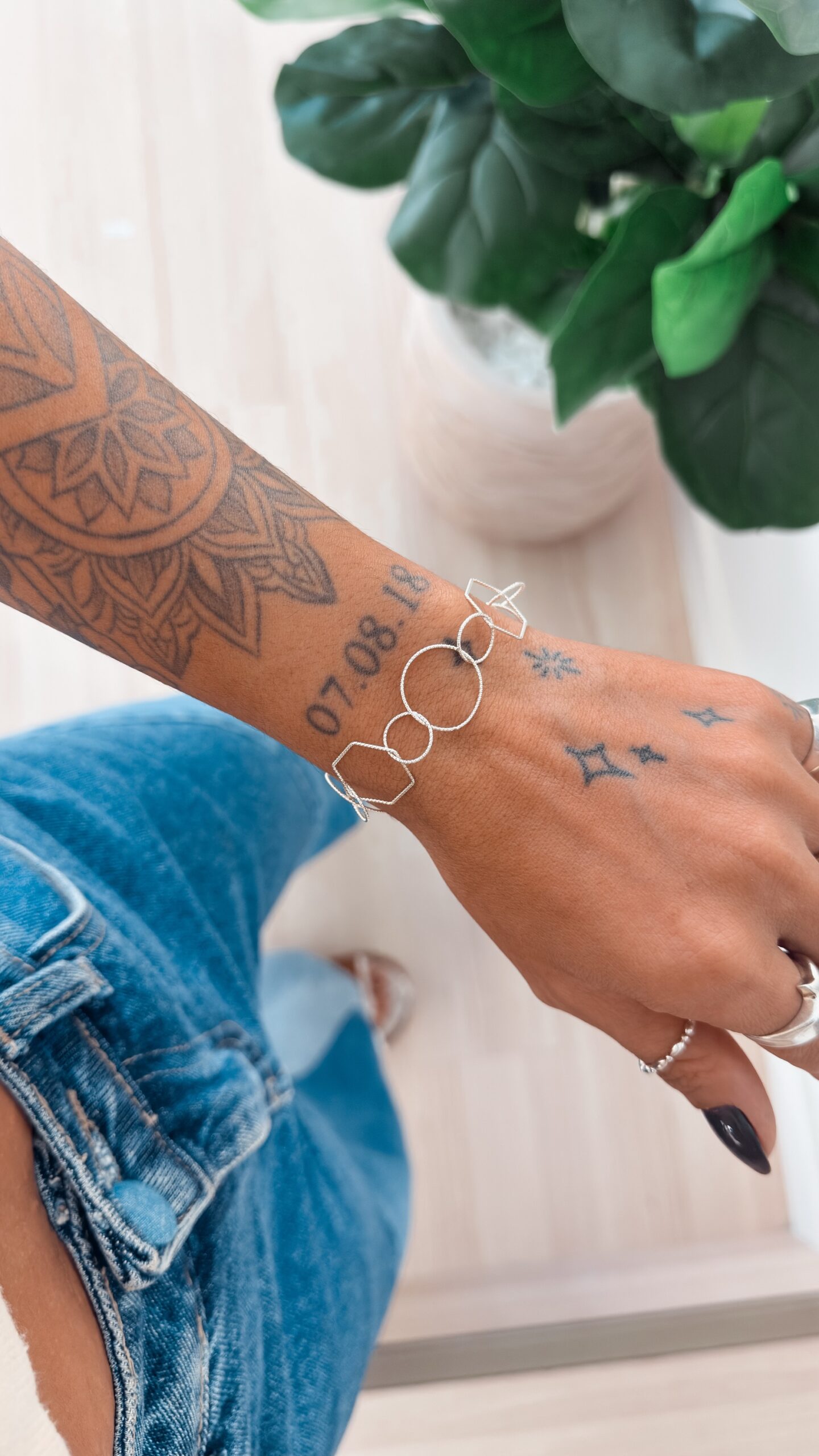 Pulseira Elos Geométricos Diamantados